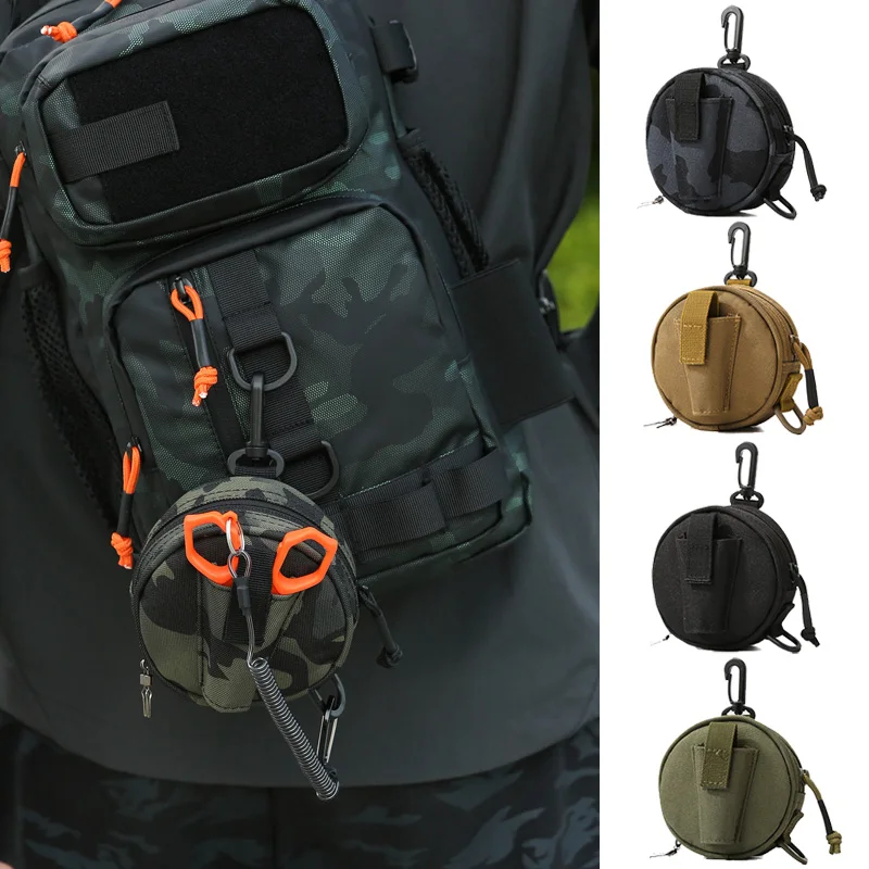Tactical Molle Bag Fishing Line Hanging Pouch with Lure Pliers Holder  Mini Wallet Card Key Pack Camping Hike Hunting Coin Purse