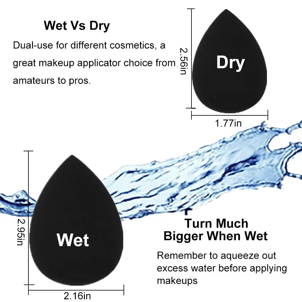 Czarny gąbka do makijażu gąbka do podkładu gładki puder korektor kosmetyczny Spong Blender mokry i suchy puszek do makijażu kosmetyczny