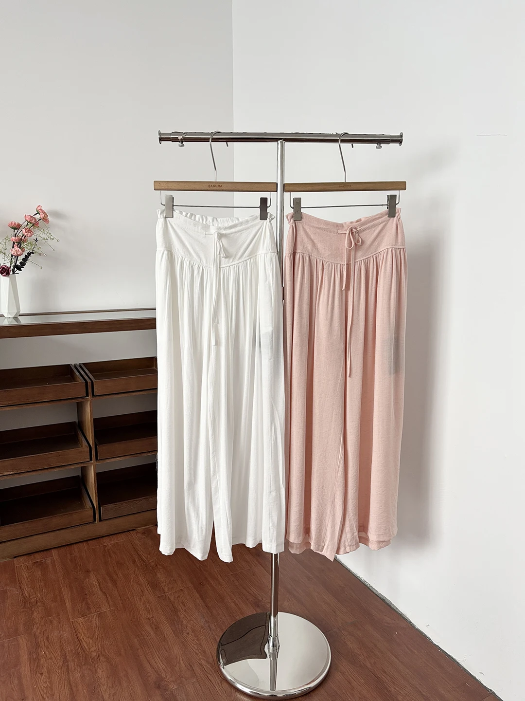 

2026 Summer New Korean Style Sweet Loose Drapey Casual Pants Drawstring Waist Wide Leg Pants Women Versatile Comfortable