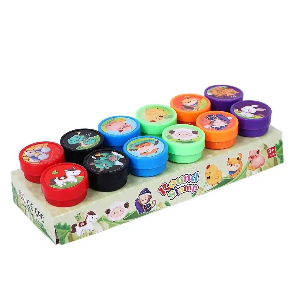 10/12/26Pcs Cartoon Animal Stamps Christmas Self-ink Children's Self-stamp Set Comments 26 Letters Teacher Stamps