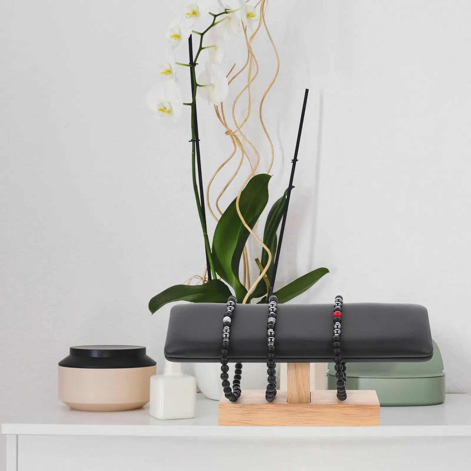 ブラックセントブレスレットセントジュエリーディスプレイラック耐久性のあるganizer木製時計セント時計ディスプレイラック木製