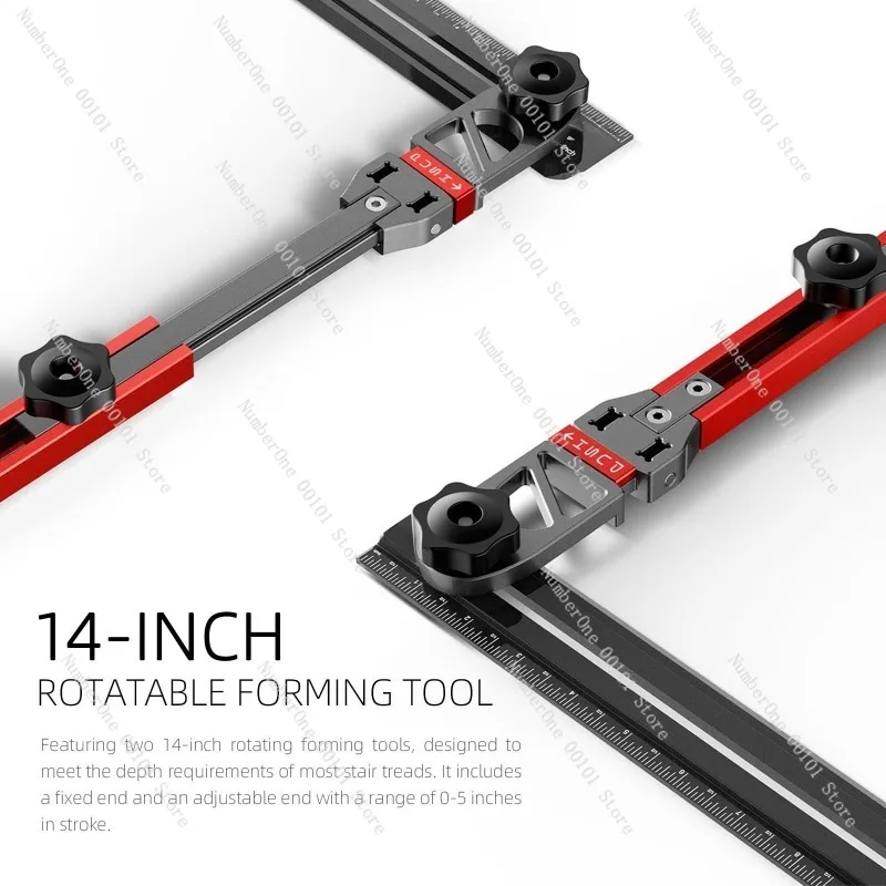 Aluminum Alloy Folding Staircase Ruler, Multi-Functional Home Tool for Measurement, Adjustable Folding Ruler for DIY Projects