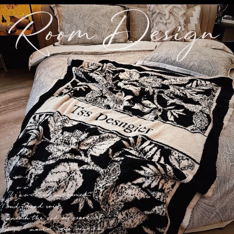 

Винтажный плед, полувязаный, для дивана, офиса с кондиционером, обеденного перерыва, гостиной, отдыха и сна, покрывало.