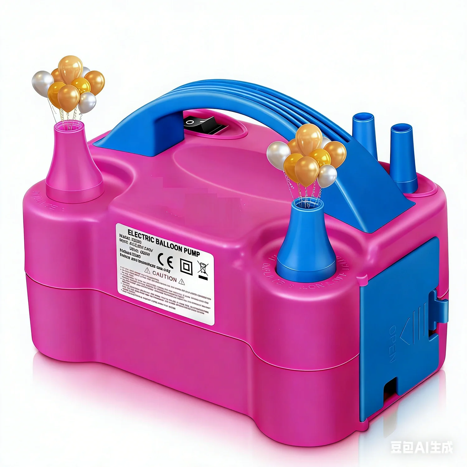 Image of Elektrische Ballonpumpe, Tragbare Elektrische Ballonpumpe mit 2 + 2 Aufsätzen, 2 Modi Geburtstags-Ballonpumpe für Dekoration, Hochzeit und Feiertage