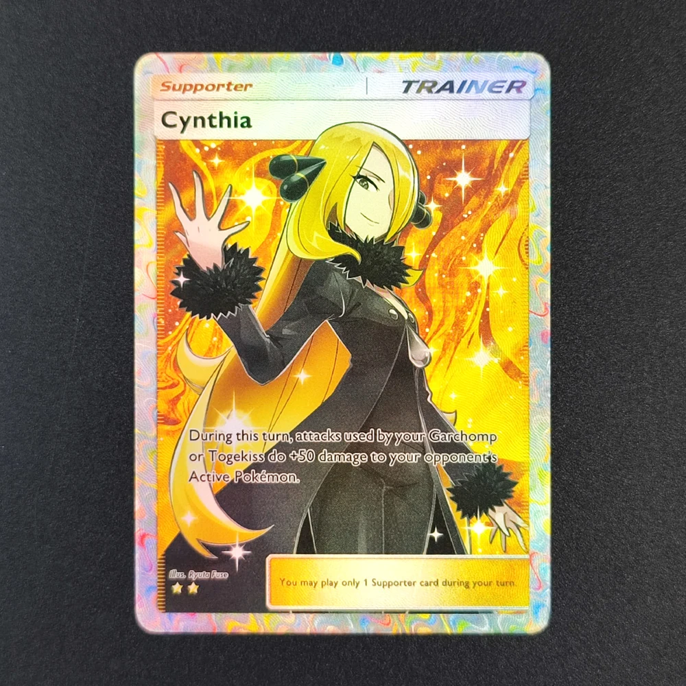 Carte da collezione inglesi tascabili Acerola Red Giovanni Iono Guzma Dawn Cynthia Self Made Single Card Gioco classico Carte Anime Regalo