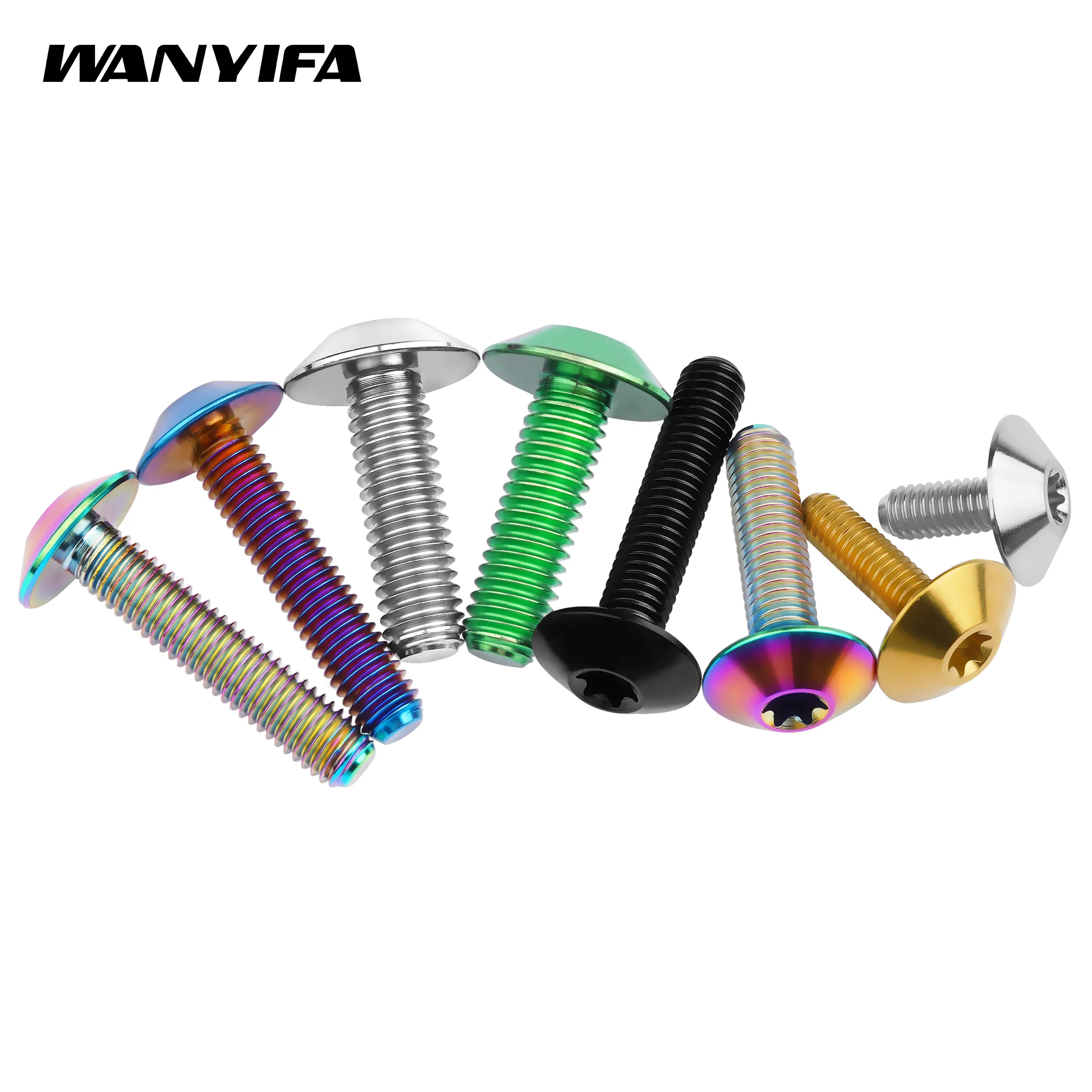 Wanyifa 10PCS Titanium Bolts M5x12 15 20 25mm Torx Screw Fastener for Bicycle Motorcycle Installation