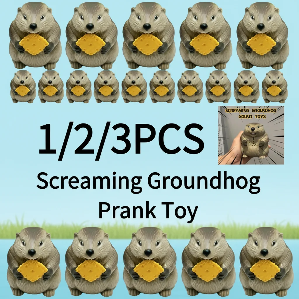 1/2/3 個スクリーミンググラウンドホッグいたずらおもちゃプラスチック製スティールビスケットサウンドギャグおもちゃ面白いインタラクティブデスクトップオーナメント