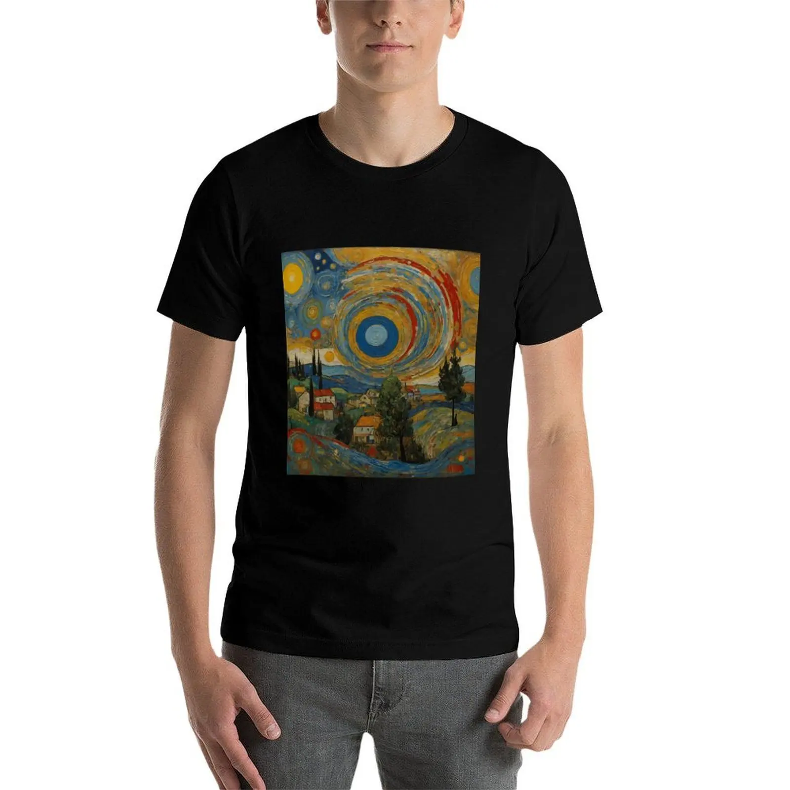 Cataclysmic tsunami painting T-Shirt blanks funny gifts aesthetic clothes men clothes