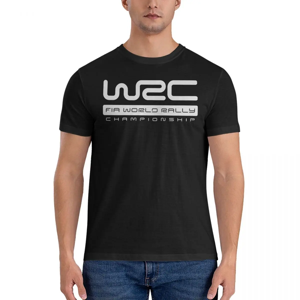 LOGO T-Shirts for Men WRC Novelty Cotton Tees Round Neck Short Sleeve T Shirt Summer Tops