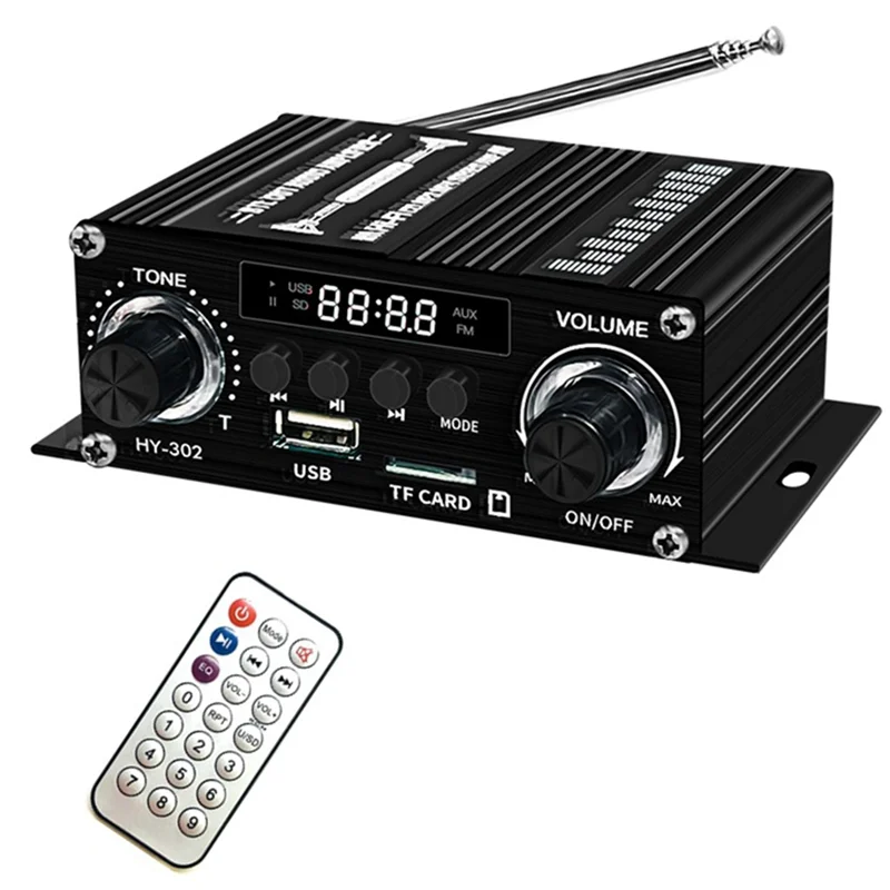 -MEOF Amplificatore Bluetooth digitale 12V Home Car 2 canali HIFI Altoparlante audio Ricevitore FM Mini amplificatore audio AMP di classe AB