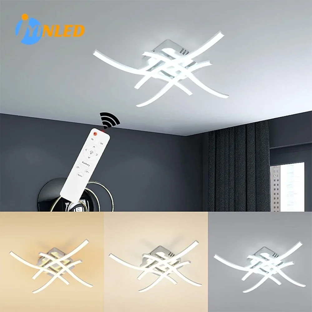 

Modern LED Ceiling Light, 3000K 24W Flush Mount Ceiling Light Curved Design, 2200LM Light Fixtures Ceiling Mount Led Light