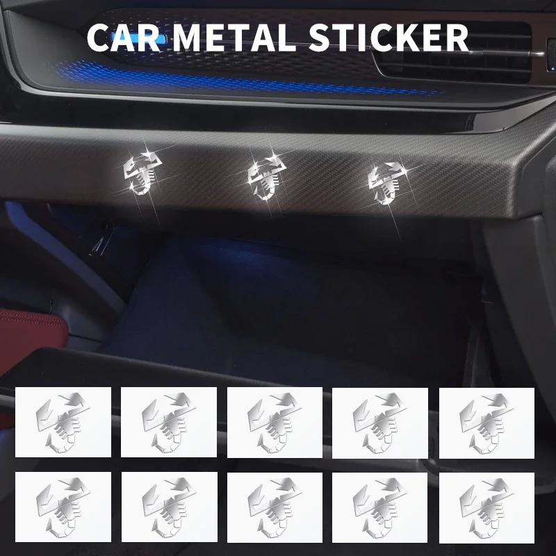 

3D Metal Car Logo Emblem DIY Decoration Sticker For Abarth 500 595 124 Pegatina Becquet Fiat Punto Ducato Palio Bravo Tipo