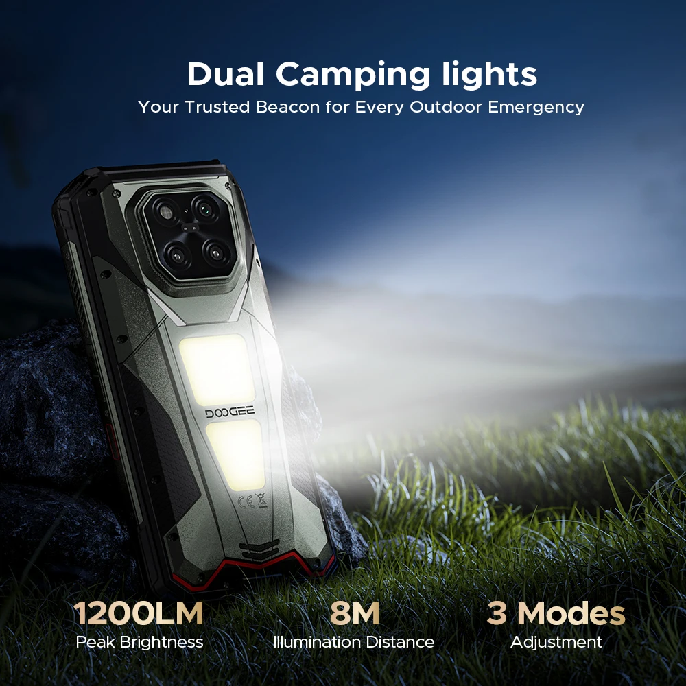 النسخة العالمية DOOGEE V Max LR 5G هاتف متين ليزر Rangefinder أضواء التخييم المزدوجة الجوزاء AI 6.78 ''20500mAh بطارية الهاتف المحمول #5