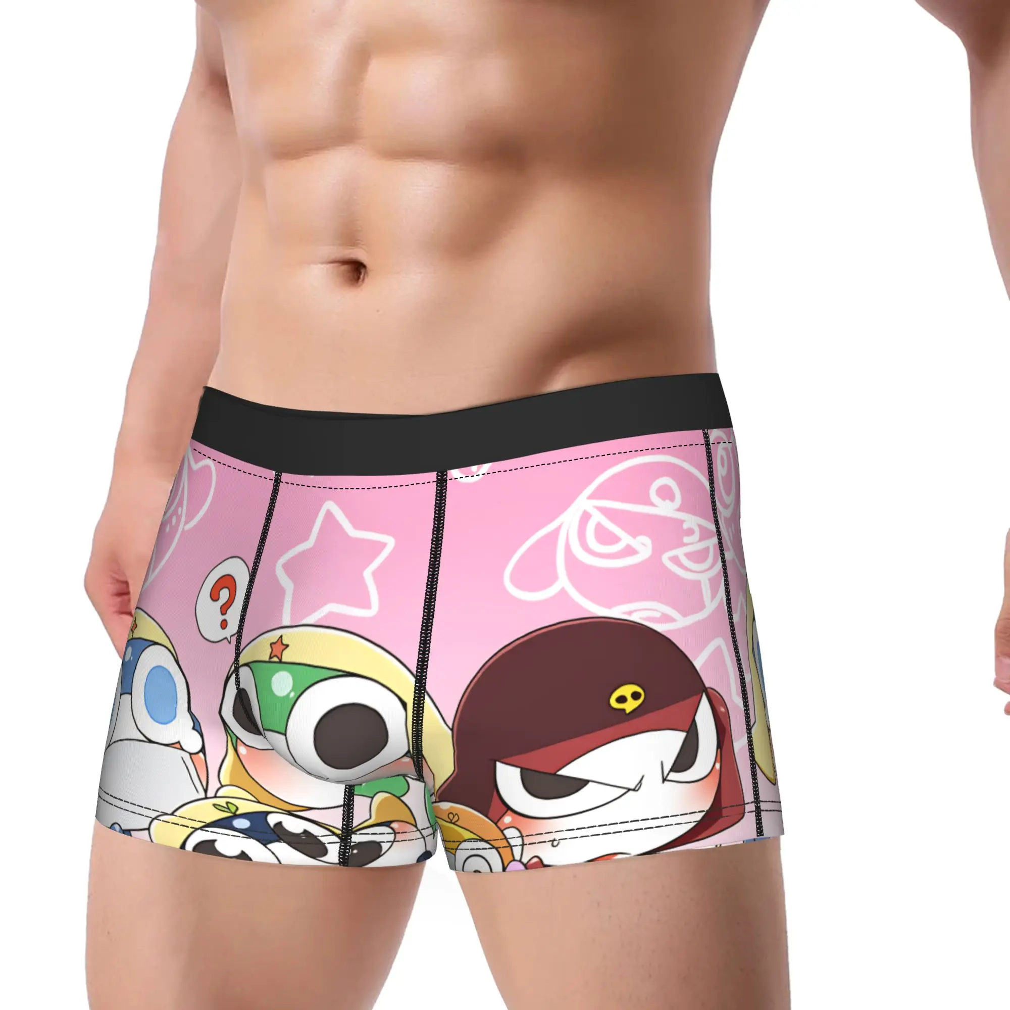 Keroros Gunsous Frog Underwear  Men Underpants Customs Breathable Trunk High Quality Boxer Brief Big Size 2XL