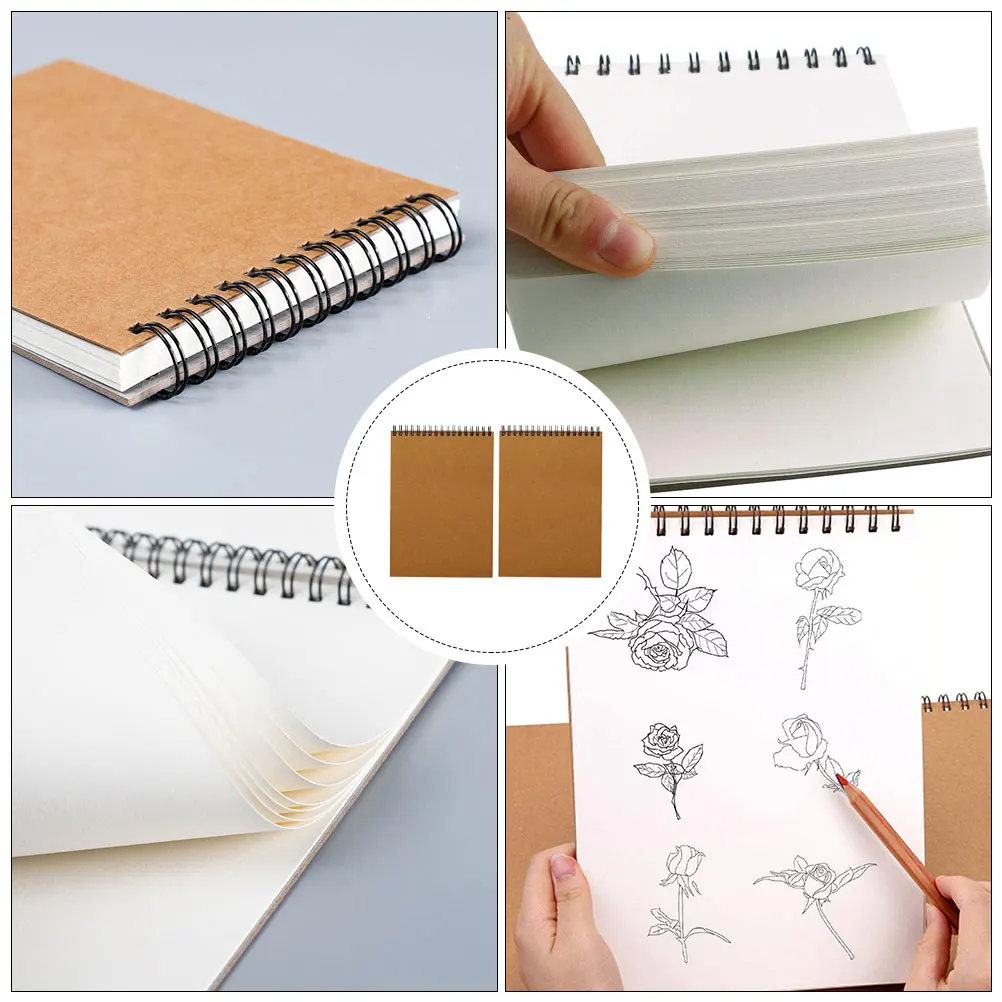 

2 Pcs Study Notebook Blank Drawing Pad Lightweight Pads for Adults Paper Composition Notebooks