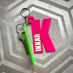 Customized  Lnitial Name Keychain Custom School Bag Nameplate Acrylic Multicolor Keychain Backpack Charm Gift