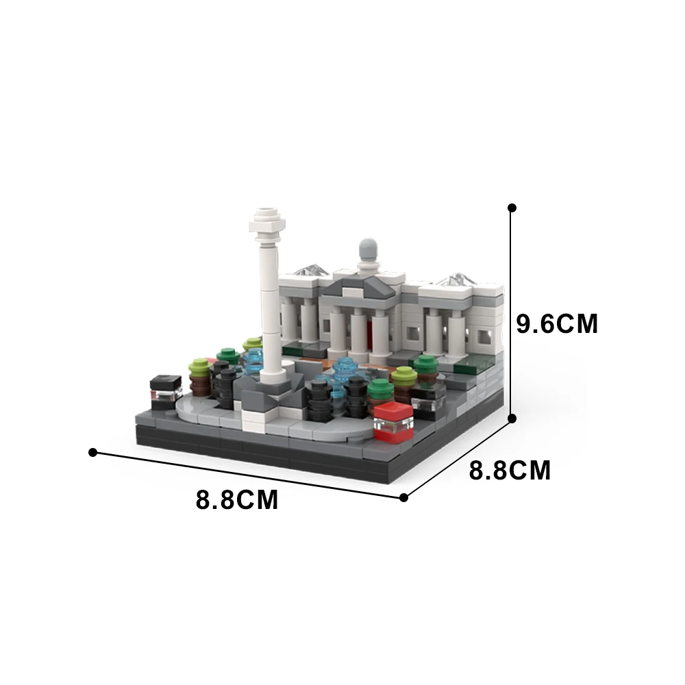 Gobricks MOC City Architecture Trafalgar Square Model Building Blocks Classic London's Famous Squares Bricks Toy Childrens Gift