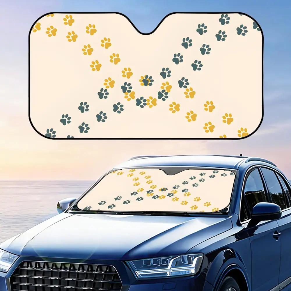 

Pet Paws Sun Visor Reusable Aluminum Foil Windshield UV Protection Heat Insulation Cover Sun Visor Shade