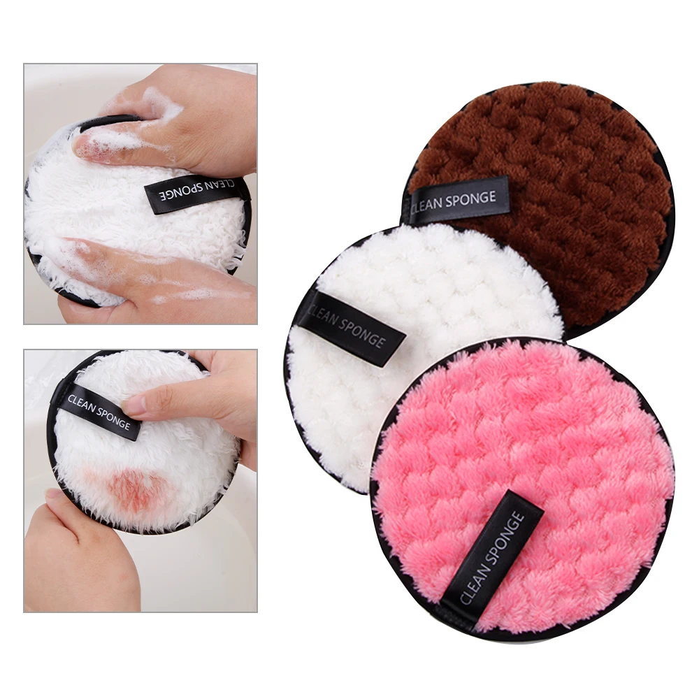 1 PC Reusable Cotton Make Up Pads Washable Cleansing Wipe Eyelash Shampoo Face Discs Cleansing  Face wash Care Sponge