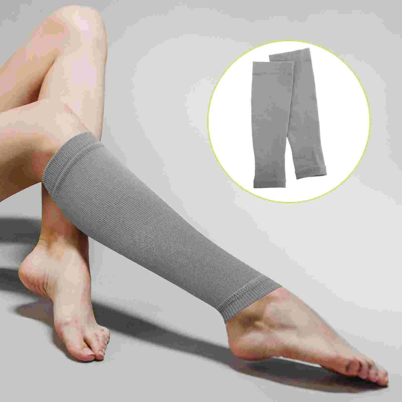 الرياضة ضغط تدفئة الساق العجل كم الرجال طويلة الأكمام الكبار جوارب كرة القدم استبدال طماق #5