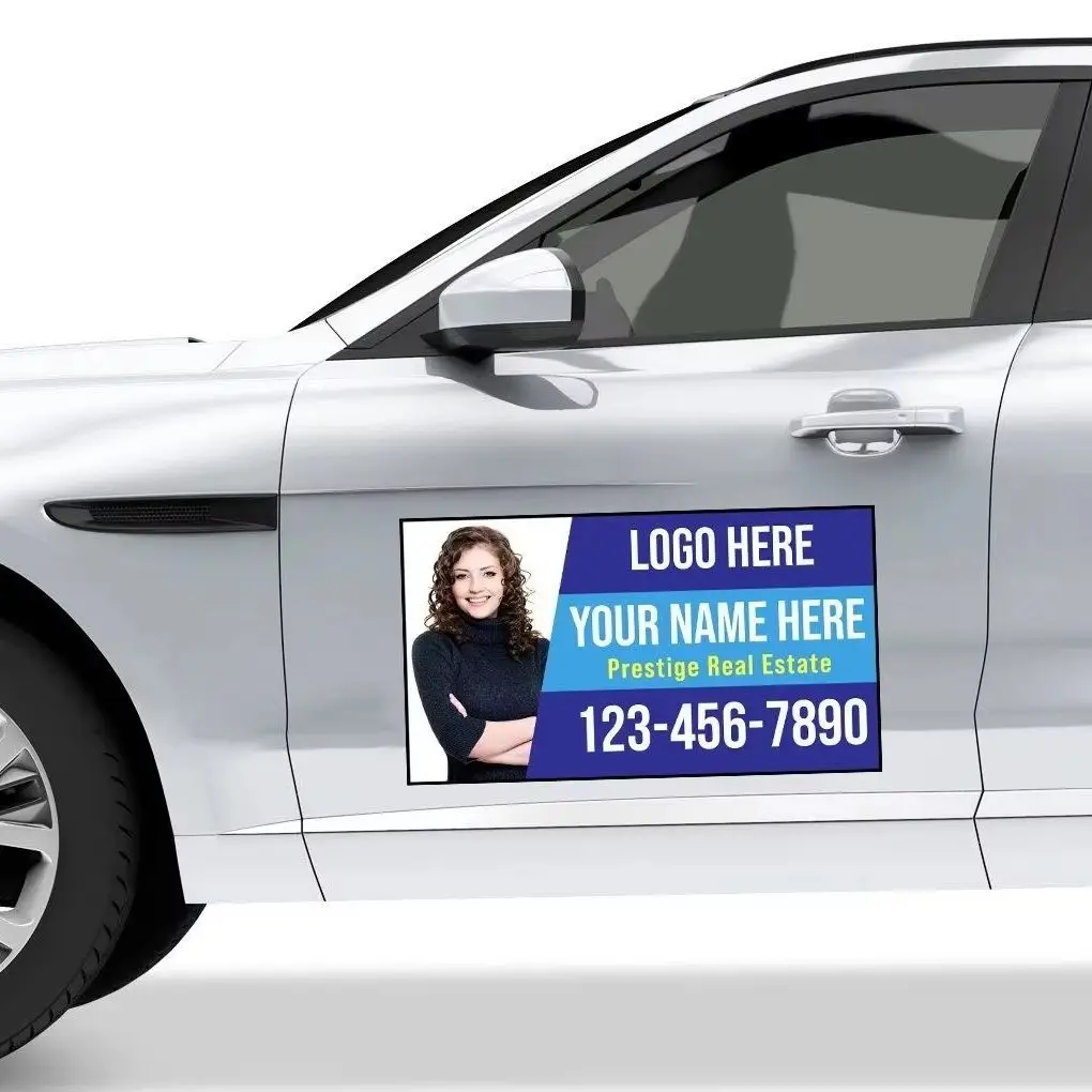 Autocollant magnétique pour voiture découpé sur mesure, autocollant magnétique personnalisé avec logo et texte, panneau de porte de véhicule amovible et imperméable, de toute forme.