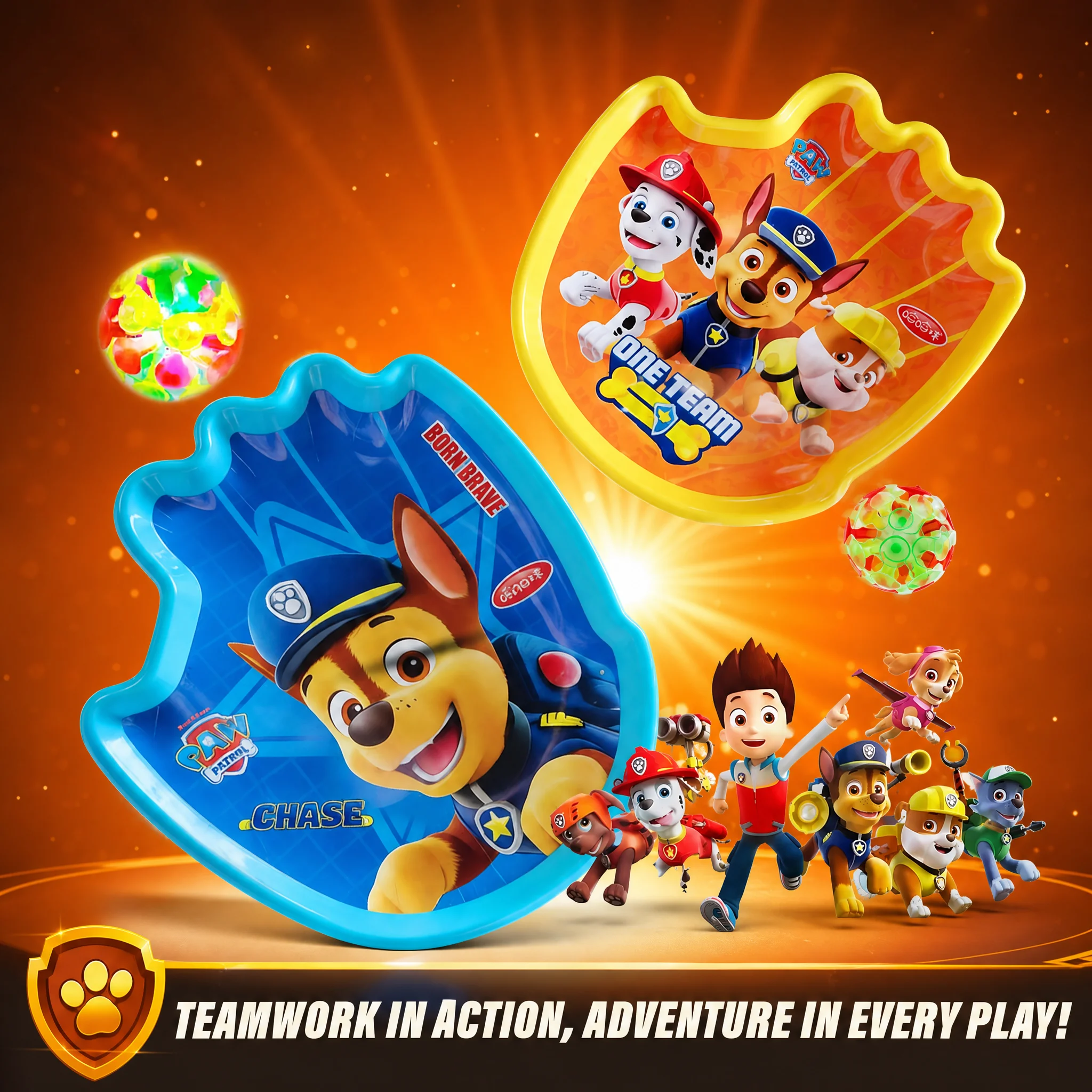 Paw Patrol Joint Edition Fun Toss Catch Suction Cup Ball Parent Child Outdoor Hand Sticky Toy HaHaBall Toddler Boys Girls