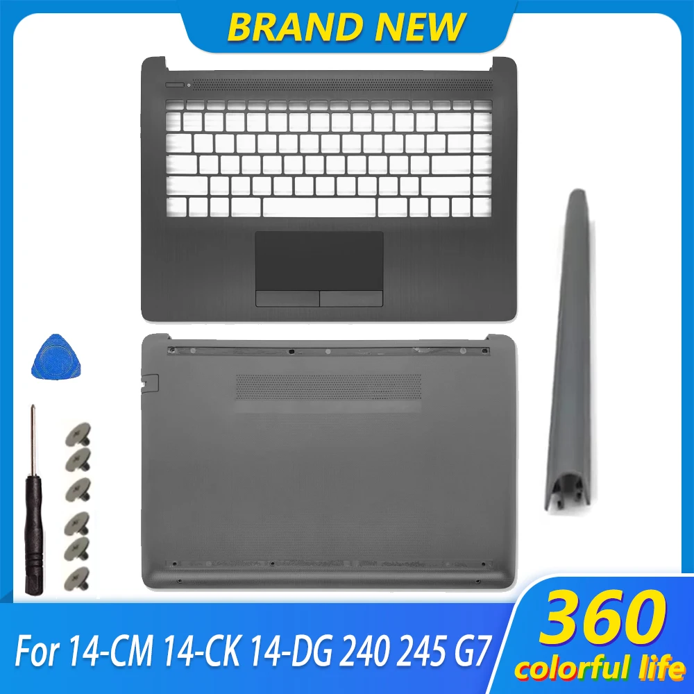 New For 14-CM 14-CK 14-DG 240 G7 245 246 G7 Series LCD Back Cover Front Bezel Hinges Palmrst Lower Bottom Case Gray L44056-001