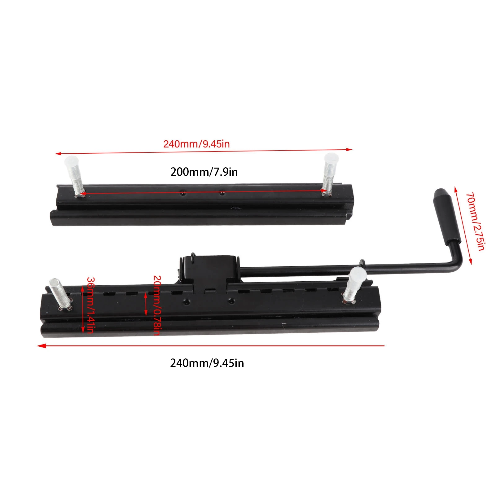 2 pçs assento slide trilhos assento slider pista forte resistência ajustável assento deslizante apto para kart quatro rodas fora da estrada utv