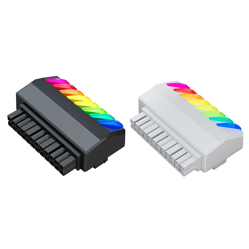 

ATX 24 Pin to 90 Degree Power Plug Adapter ARGB Mainboard Motherboard Power Supply Cable Modular DIY Mounting Accessessory