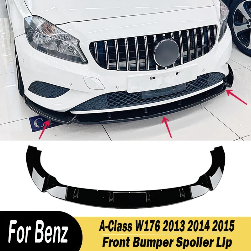 

For Mercedes Benz A-Class W176 2013 2014 2015 3Pcs Car Front Bumper Spoiler Lip Diffuser Splitter Protection kits