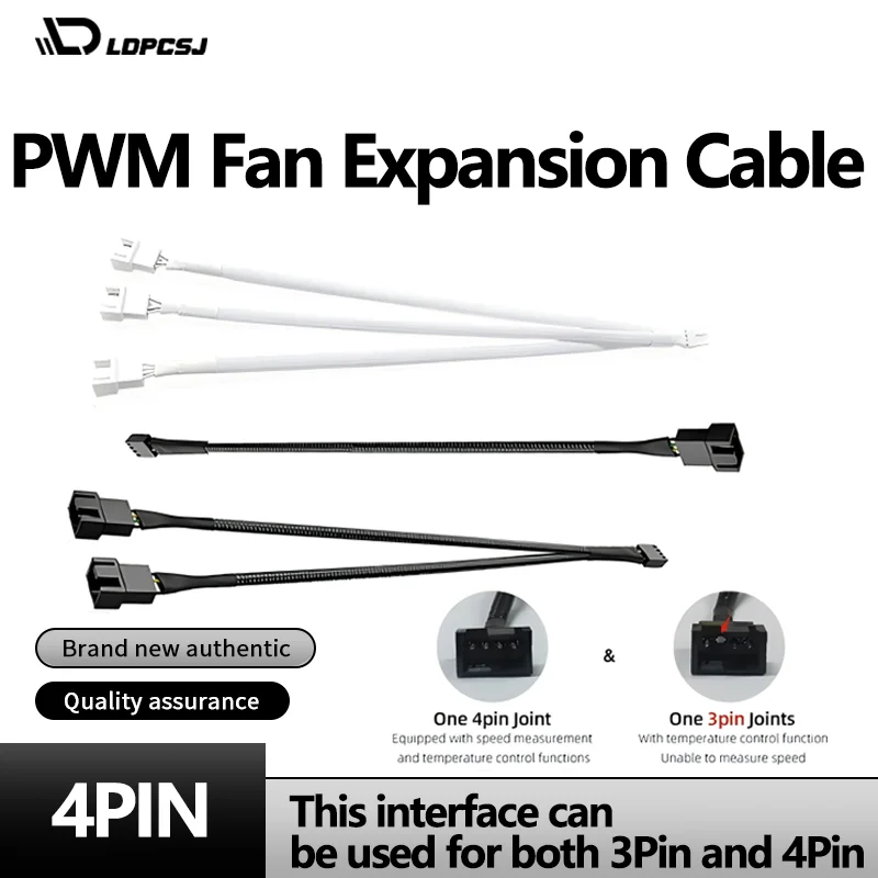 LDPCSJ PWM Fan Expansion Cable Computer Motherboard Interface Distributor 1To 1/2/3/4 Splitter Is Suitable For 3Pin And 4Pin
