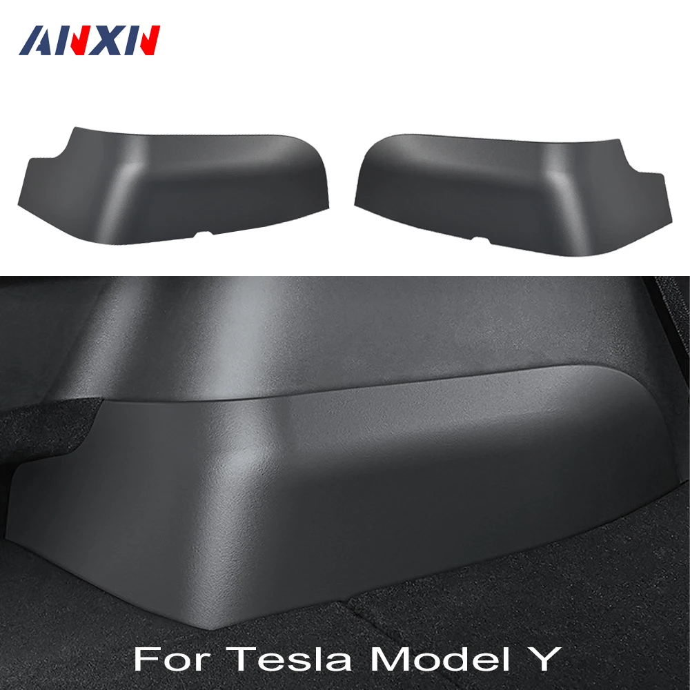 For Tesla Model Y 2019 ~ 2022 5-Seater Rear Trunk Protector Trunk Side Guards TPE Cover Fluff Surface Corner Protection Shell