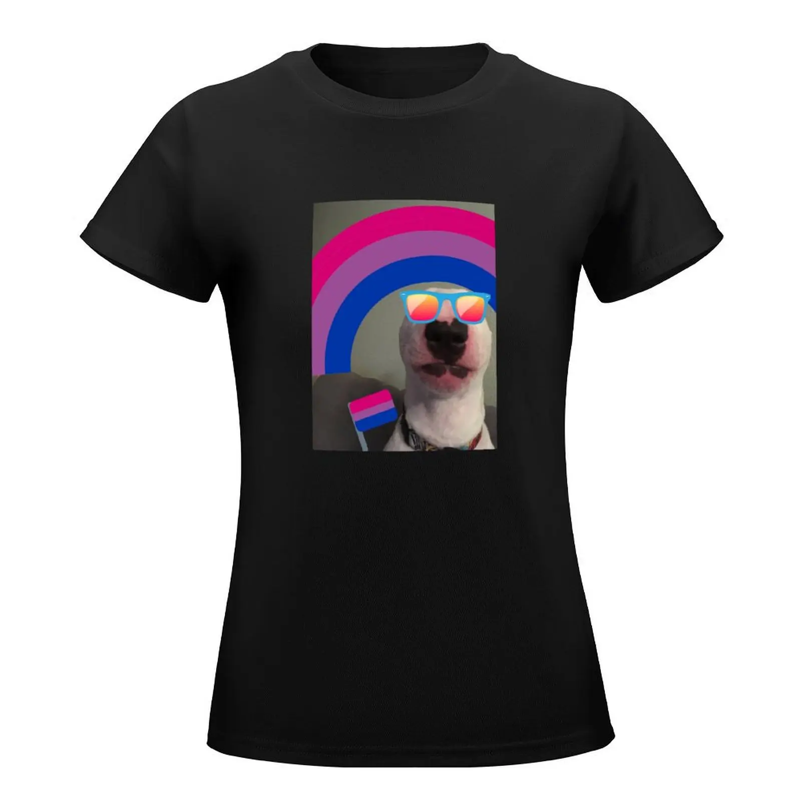 @PupperNelson: Bisexual Pride T-Shirt lady clothes funny tops shirts graphic tees Women's cotton t-shirt