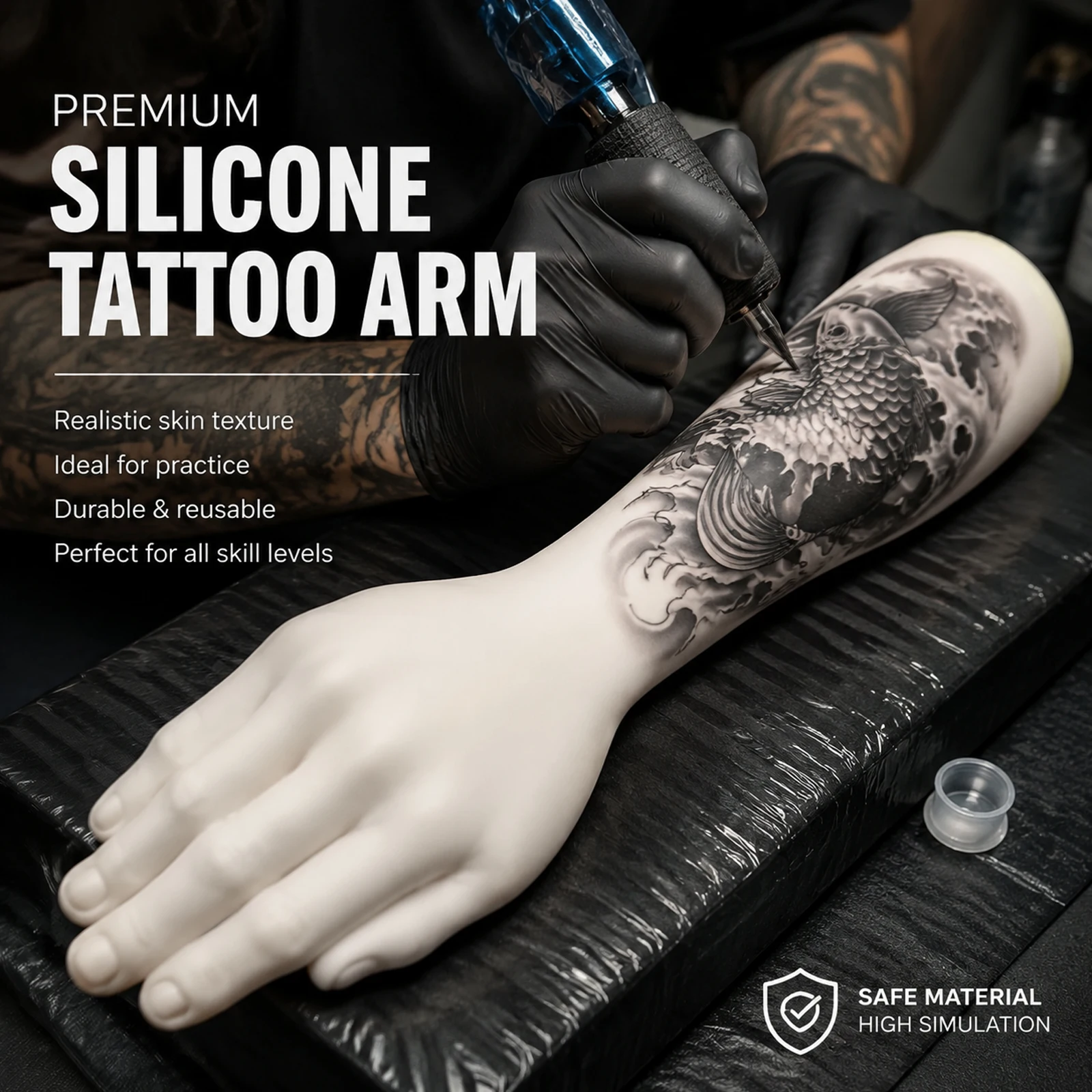 Silicone Tattoo Practice Arm 1:1 Realistic Forearm Model Sponge Filled Reusable Fake Arm Skin For Tattoo Beginner Training
