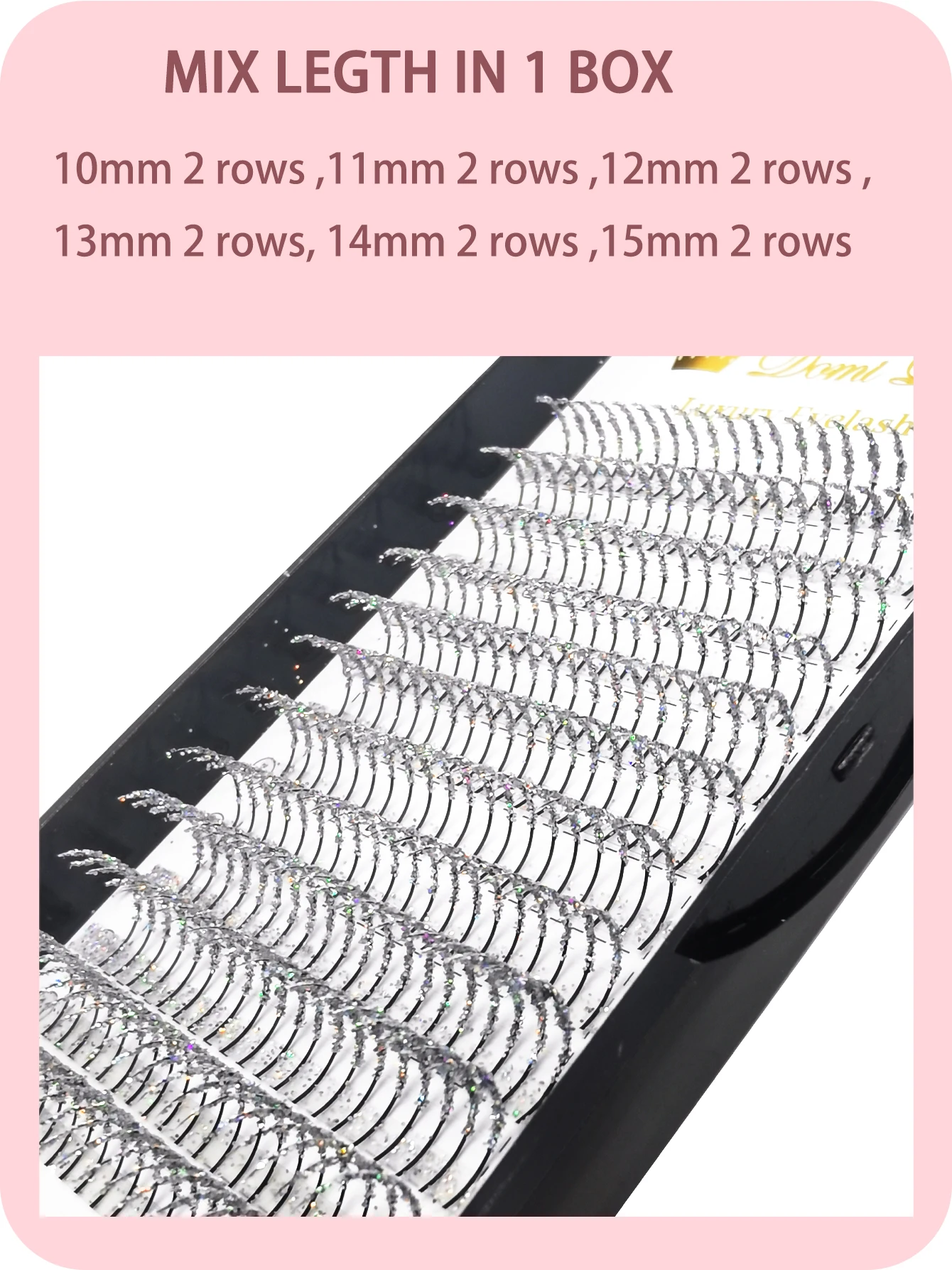 240pcs Sliver Glitter Lashes Super Shiny Colour False Eyelash Extensions Wholesale Premium Cosplay Sparkle Fairy Lashes