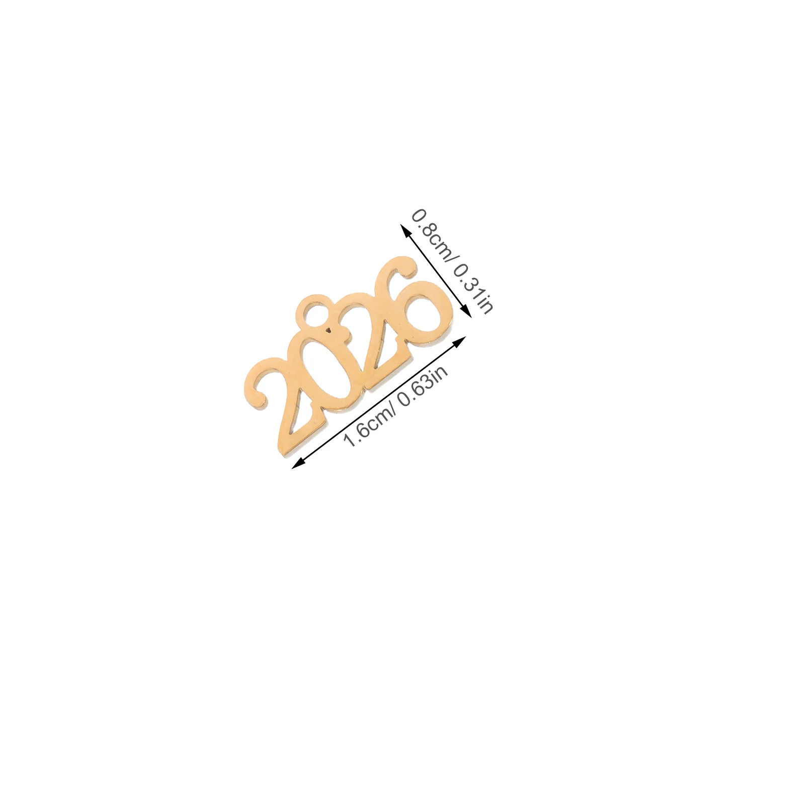 20 Stück 2026 Quaste Charm Anhänger Edelstahl Abschlusskappe Jahreszahl Diy Schmuckherstellung Handwerk Schlüsselanhänger Halskette Set Metall
