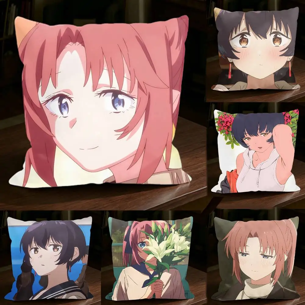 Botan Kamiina Fully Blossoms When Drunk Square Sofa Pillow Cover Solid Color Living Room Home Decor Cushion Case