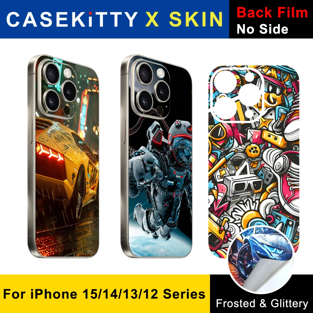 CASEKiTTY Skin Wrap For iPhone 15 Pro Max Sticker 14 Plus Back Film 13 12 Mini Protective Decal Soft Thin Back Screen Protector