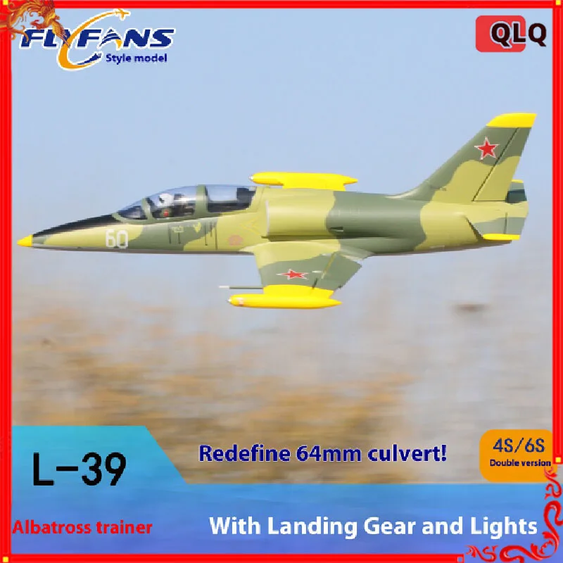 

Радиоуправляемый самолет Flyfans, канальный L-39 64 мм, с выдвижным шасси и летными фонарями, модель самолета с фиксированным крылом, дистанционное управление