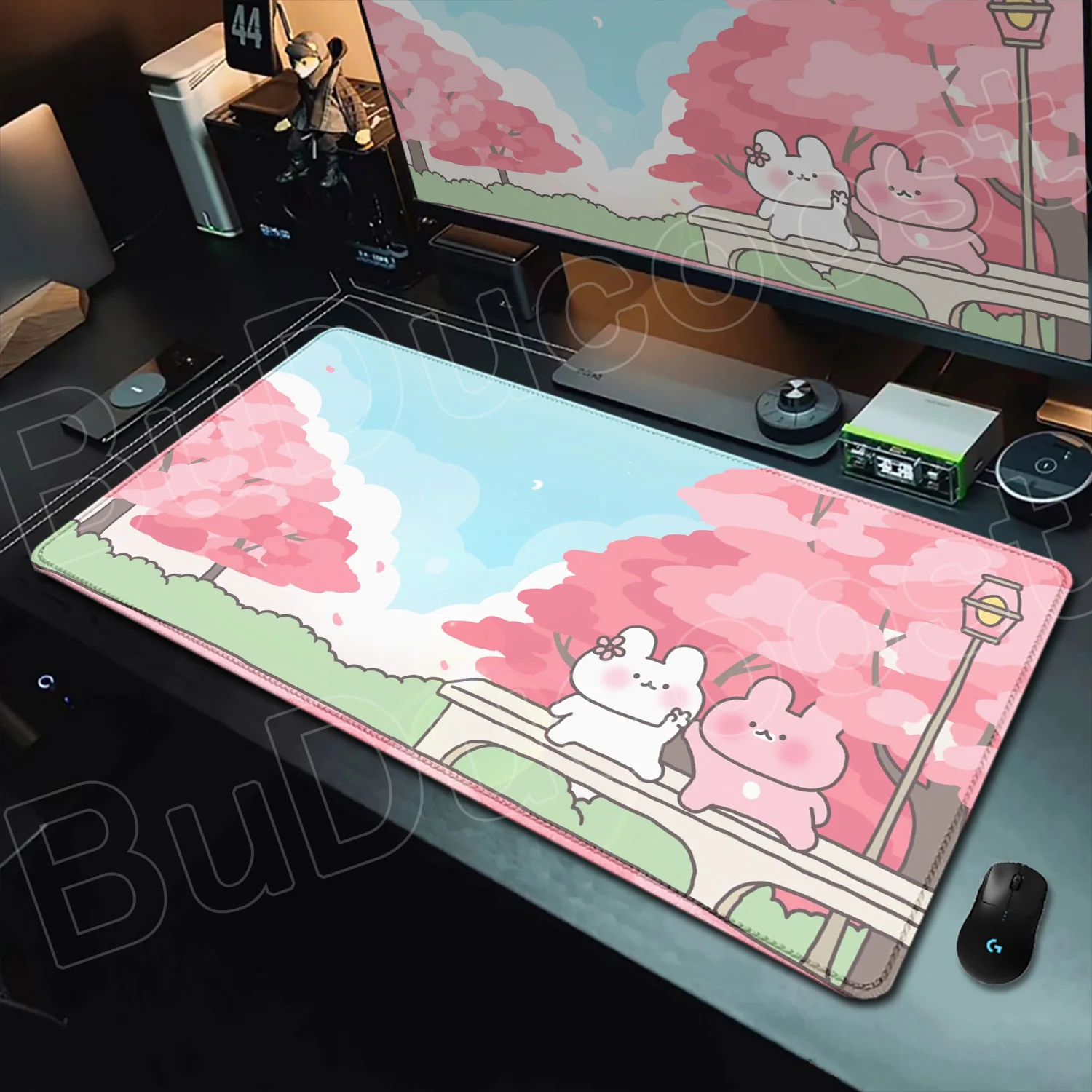 Cute Rabbit Cartoon Mouse Pads Game Office  Fresh Visual Mouse Pad XXL Cute Large Table Pads Anti Slip Rubber Computer Mouse Pad