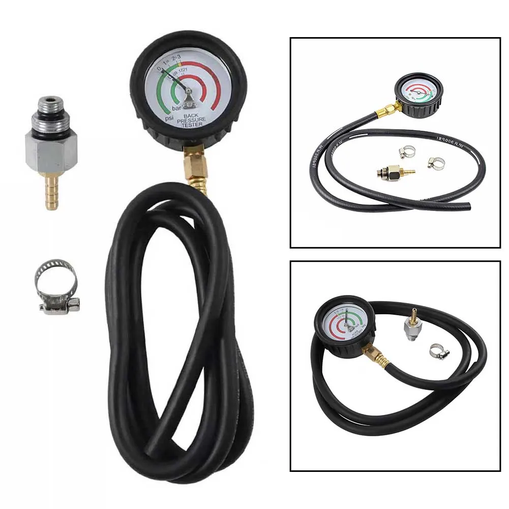 Back Pressure Tester Kit for Diesel for exhaust Stainless Steel Hose Right Angle Quick Connect 2.5 Inch Dual Scale