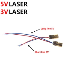 Módulo de diodo laser ajustável, Mini ponteiro laser, vista vermelha, cabeça de cobre, 5V, 650nm, 5mW, 20pcs