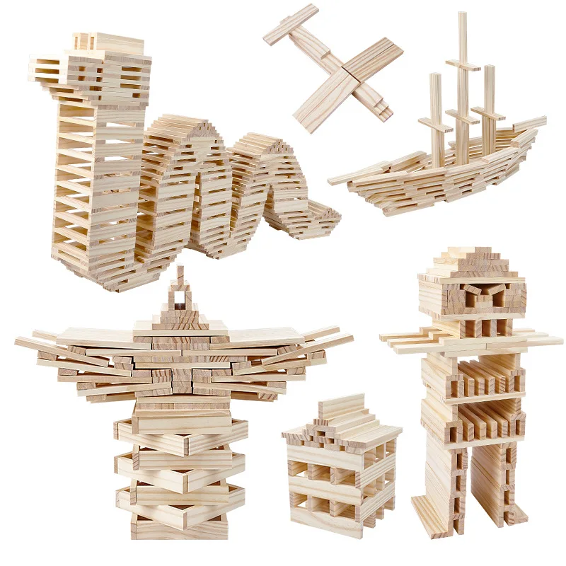 Versatile Building Block Strips For Kindergarten Construction Wooden Toys Kapule Children's Stacked Tall Wooden Toys