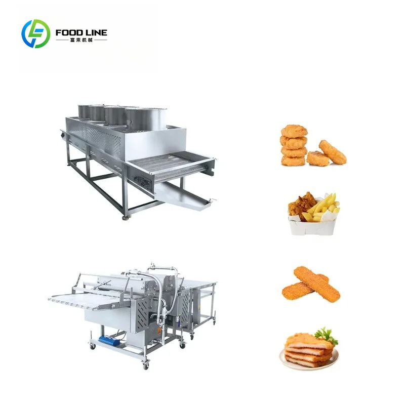 Automatic Fried Chicken Food Production Processing Line for Chicken Nuggets Industrial Meat Processing Custom