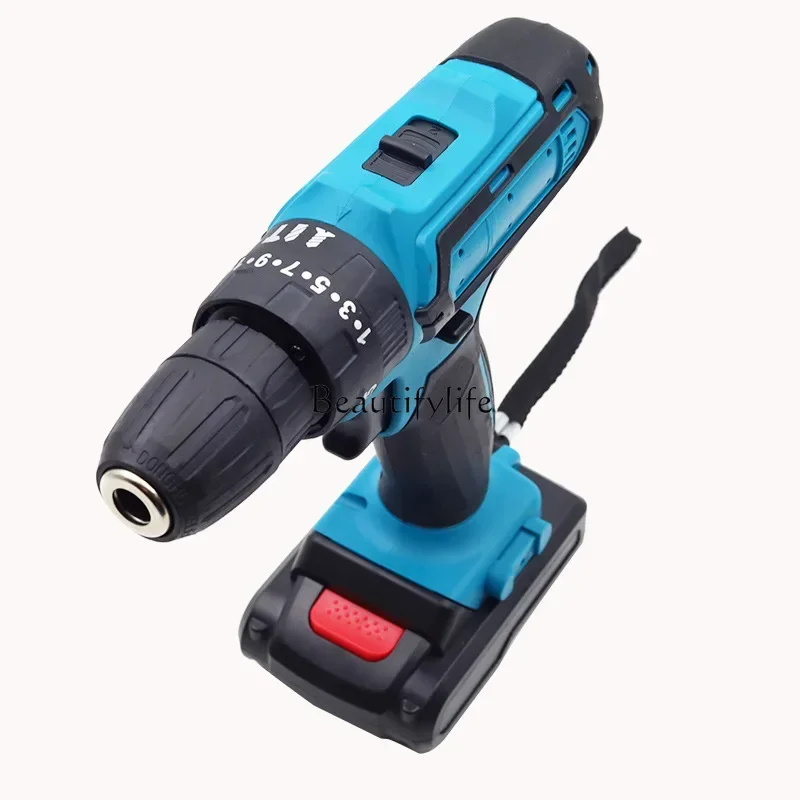 Household multi-functional two-speed lithium battery, impact hand drill screwdriver, tool set