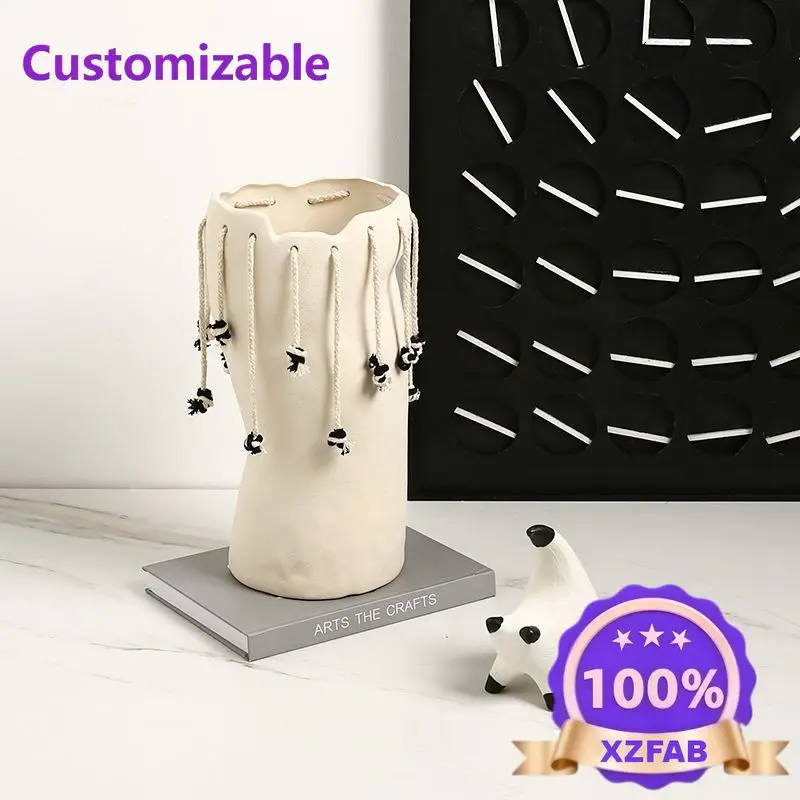 Factory Direct Wabi Sabi Pendant Ceramic Dry Vase Model Room Villa Living Room Dining Table New and Strange Decorative Ornament