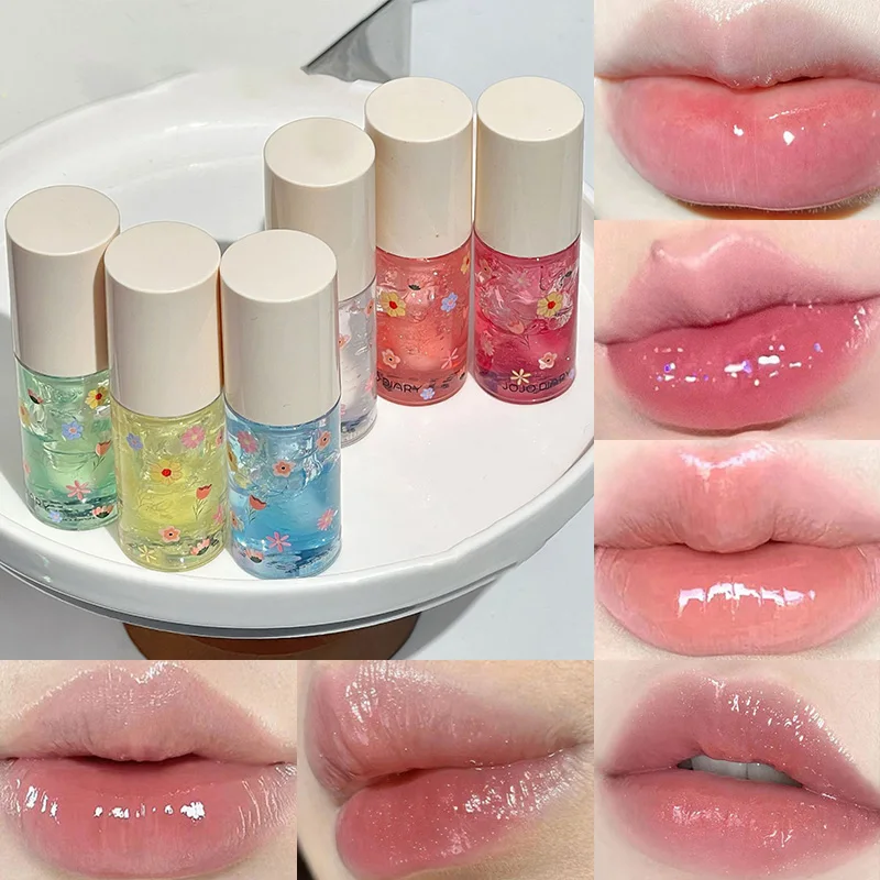 Jiujiu Diary Crystal Jelly Lip Oil — Deeply Hydrating Lip Balm, Moisturizes and Fades Lip Lines, Ideal Lip Base for a Smooth