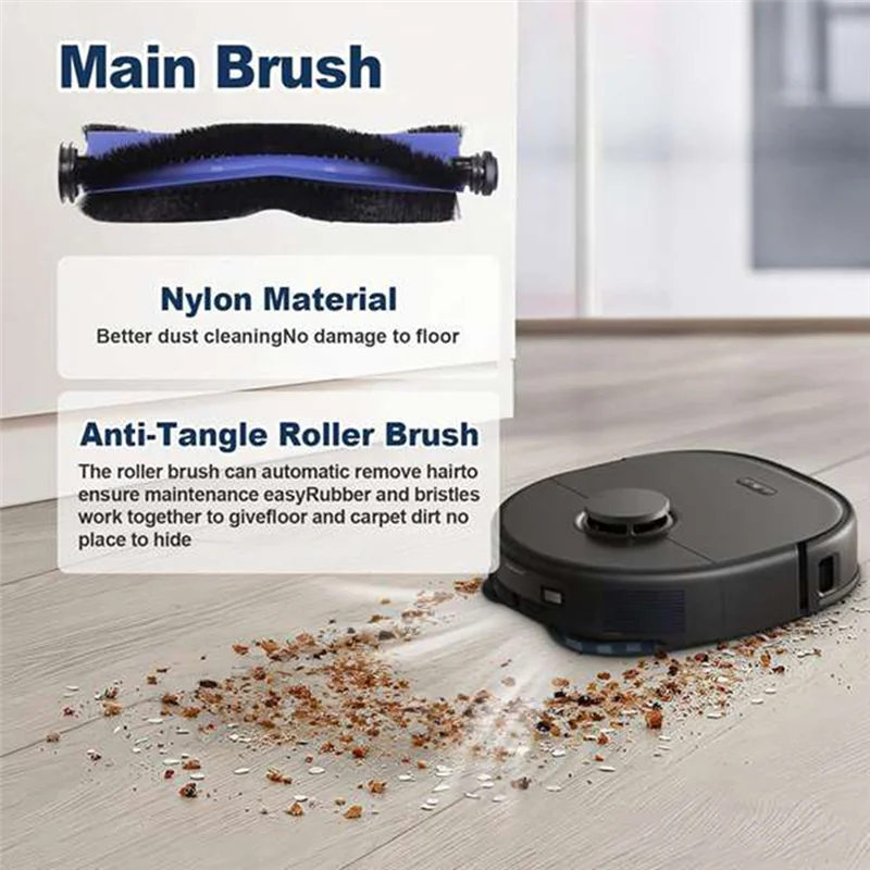 Aksesori Pengganti SANQ untuk Eufy X10 Pro Omni Bagian Vakum Sikat Utama Kain Pel Sikat Samping Kantong Debu Filter HEPA