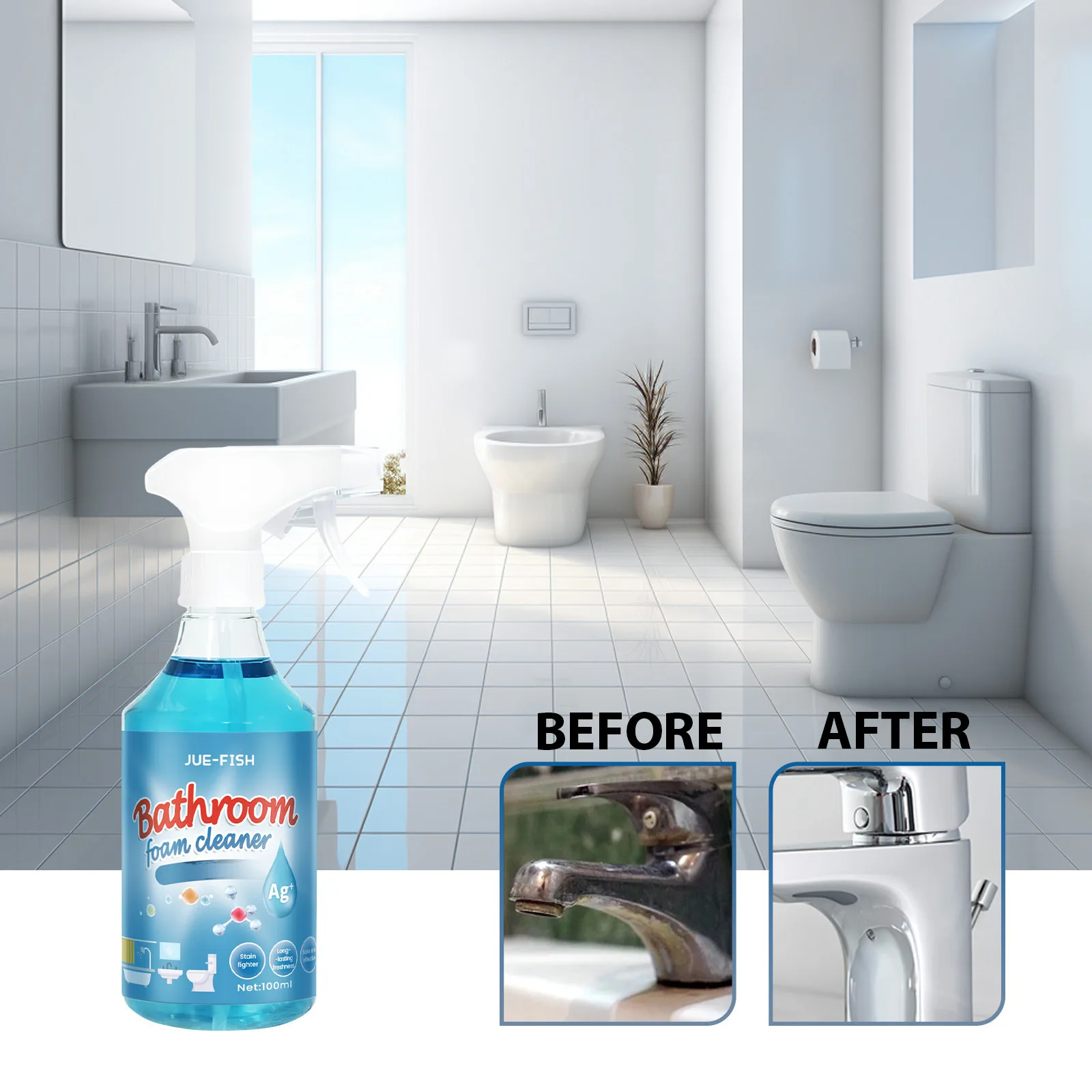 Bathroom Cleaner Spray Stubborn Grime Remover Wall Joint Mold Cleaning Toilet Descaling Foam Cleaner Household Cleaning Agent