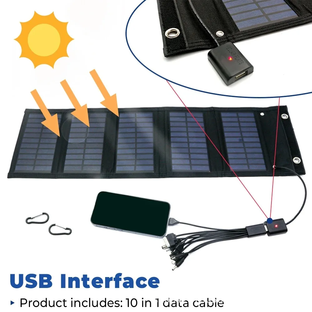 

2025 Hot Sale! Foldable Solar Charger Bag - Mini Portable Solar Panel for Phone, Camping, Hiking, Emergency Power Bank